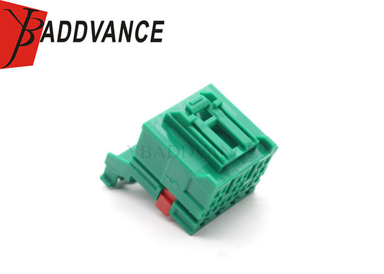 24 Pin 1-2295389-4 PA66 Female Green Crimp Connector With Terminal For Car