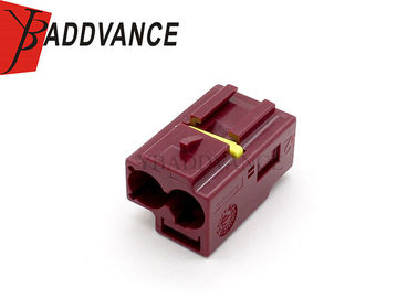 Plastic TE Connectivity AMP Connectors Red 2 Pin Female Connector 16 - 24 AWG Wire Gauge