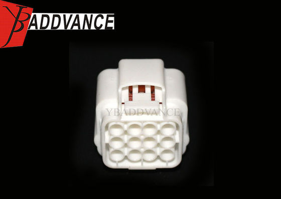 12 Pin Female Sealed Connectors White And Orange Color For Multiple Types Car