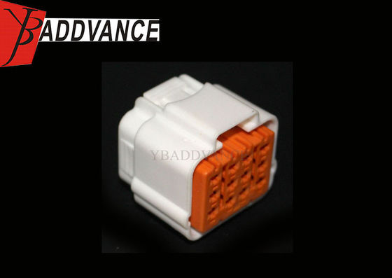 12 Pin Female Sealed Connectors White And Orange Color For Multiple Types Car
