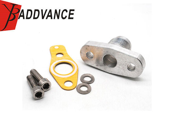 MR258477 10AN Adaptador de drenaje de aceite turbo con junta de brida y dos pernos de montaje para turbos Mitsubishi